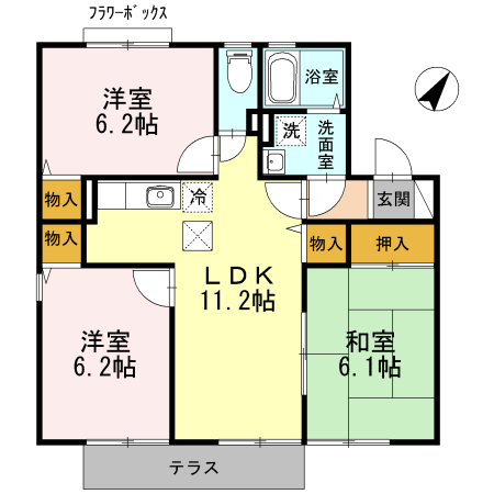 セジュール・パルク　C棟の間取り