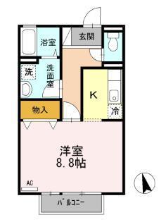 東広島市西条西本町のアパートの間取り