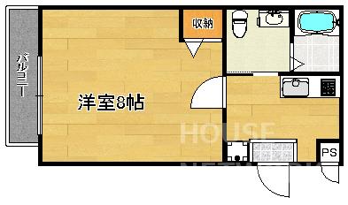 フラッティ堀川高辻の間取り