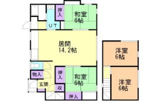 北海道室蘭市増市町１（一戸建）の賃貸物件の間取り