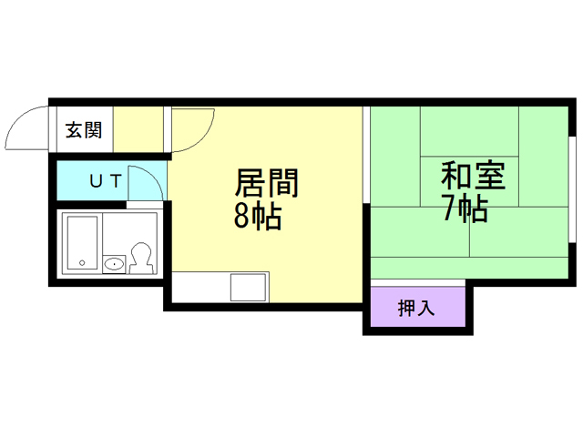 函館市大手町のアパートの間取り