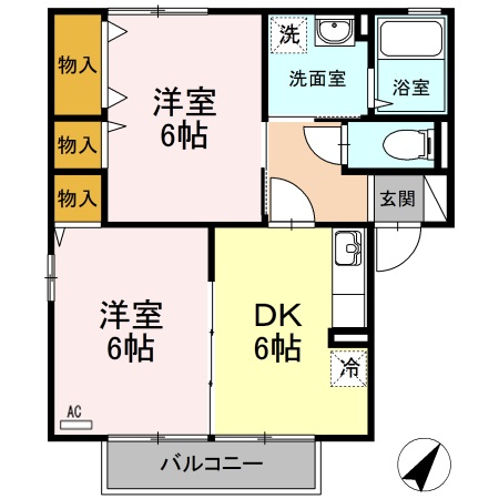 アンソレーヌ　A棟の間取り