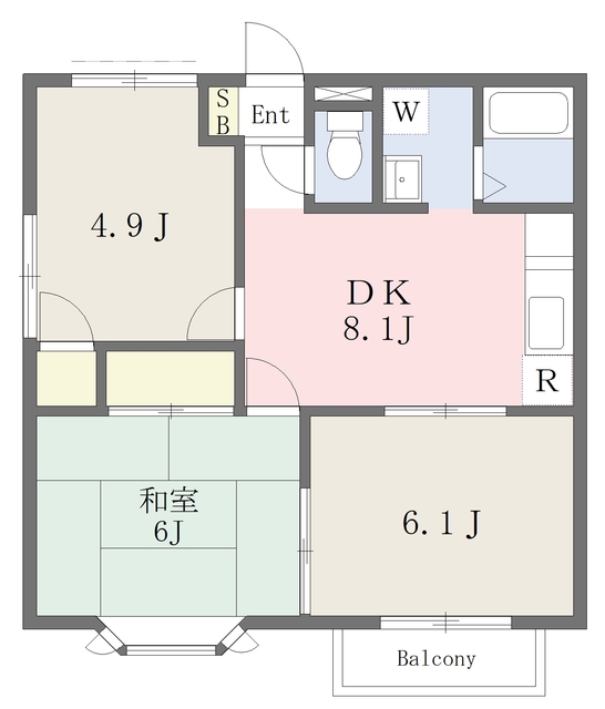 西宮市下大市東町のアパートの間取り