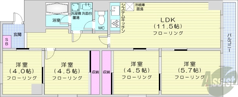 チュリス札幌第2の間取り