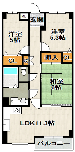 エリシオン宝塚の間取り