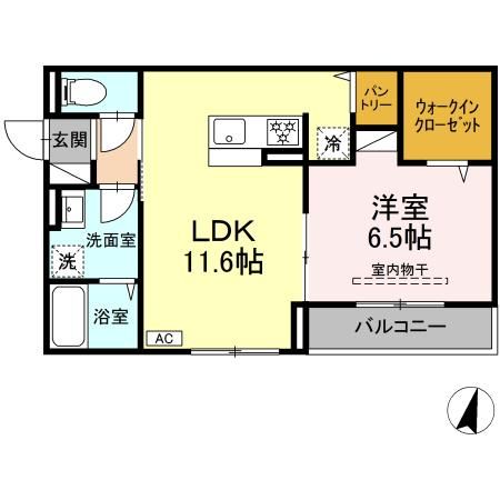 小田原市栢山のアパートの間取り