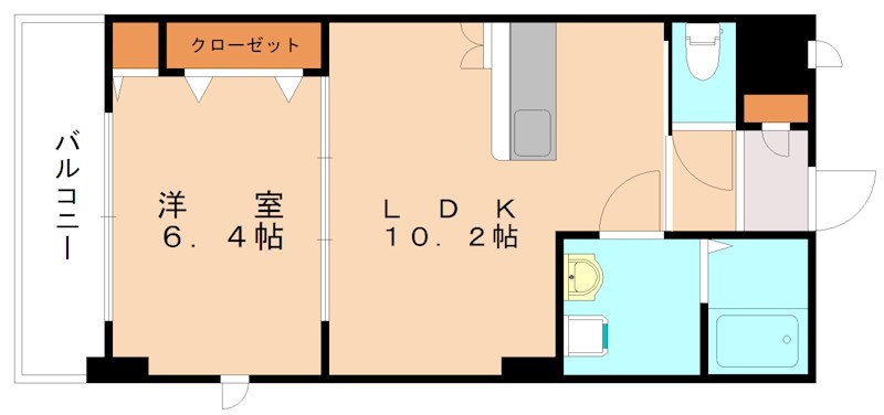 北九州市小倉北区真鶴のマンションの間取り