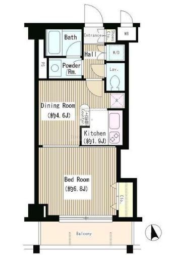 【新宿区上落合のマンションの間取り】