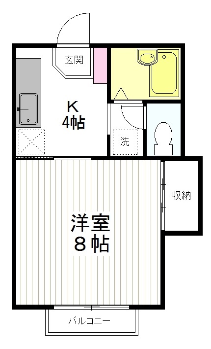 仙台市若林区遠見塚のアパートの間取り