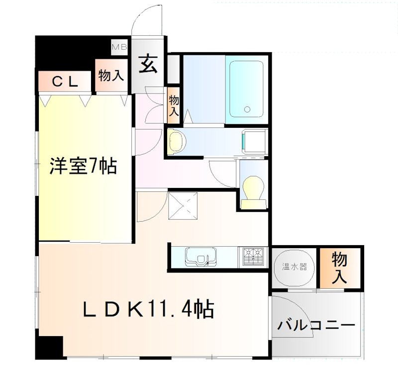 仙台市青葉区国分町のマンションの間取り