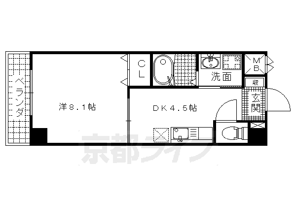 レクサス深草１号館（ベルヴィ５６）の間取り