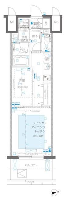 新宿区新宿のマンションの間取り