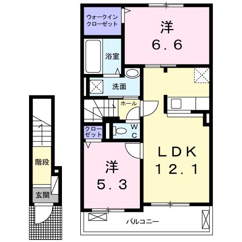 ラルーチェＢ棟の間取り