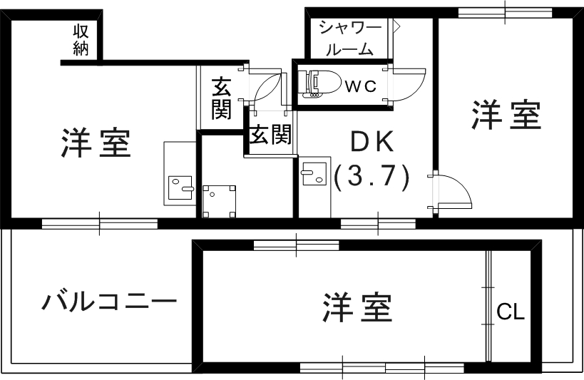 北長狭ダイヤモンドハイツの間取り