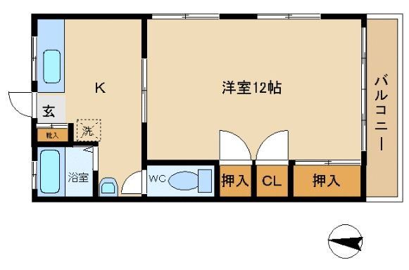 越谷市大字大里のアパートの間取り