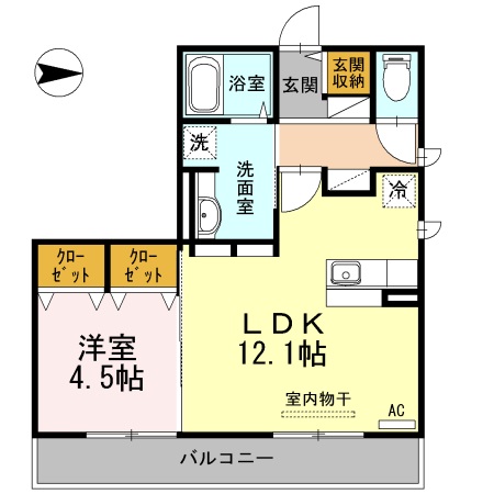 松江市殿町のアパートの間取り