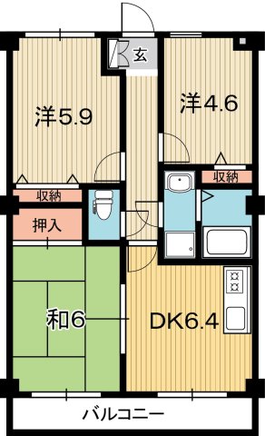 高知市前里のマンションの間取り