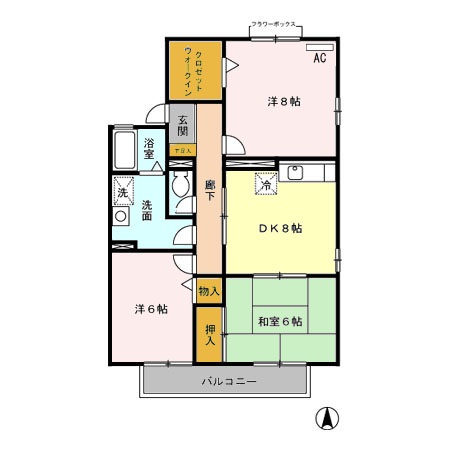 ファミール本郷　B棟の間取り