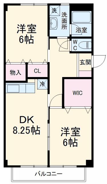 春日井市弥生町のアパートの間取り