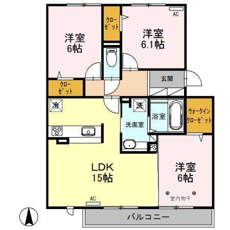 越谷市レイクタウンのアパートの間取り