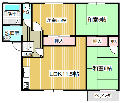 ウエストヒルBの間取り