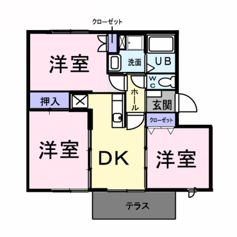 廿日市市宮内のアパートの間取り