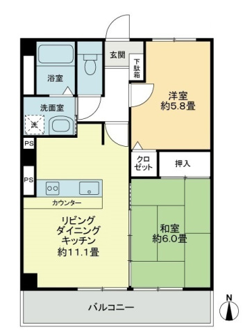 フォブールタウン成合Ｃの間取り