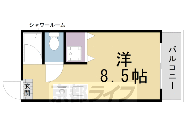 京都市左京区高野泉町のマンションの間取り