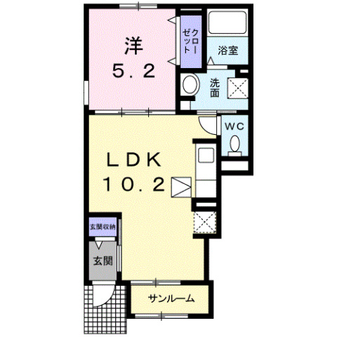 竹原市中央のアパートの間取り