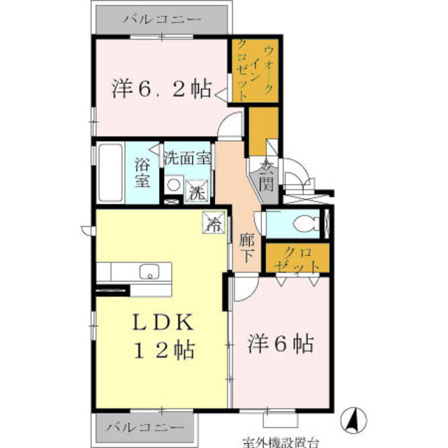 【堺市北区金岡町のアパートの間取り】