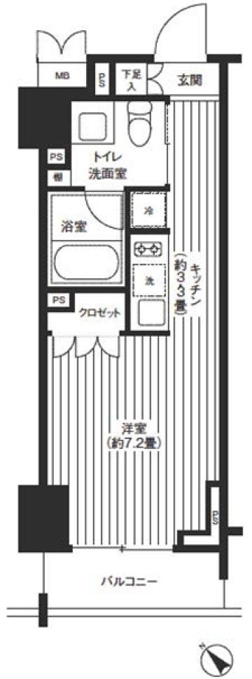 渋谷区宇田川町のマンションの間取り