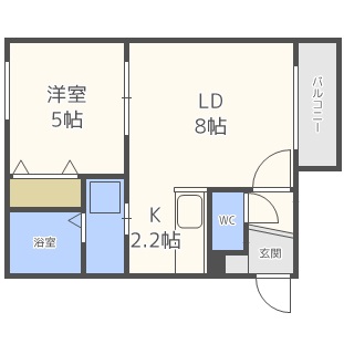 札幌市北区北二十一条西のマンションの間取り