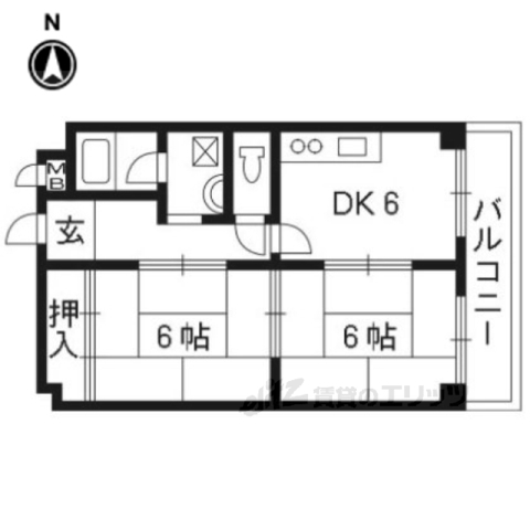 京都市下京区綾堀川町のマンションの間取り