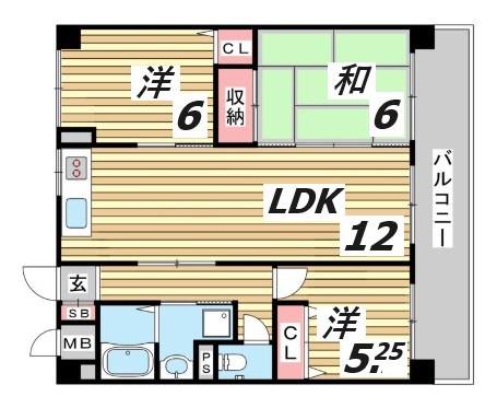 神戸市兵庫区浜崎通のマンションの間取り