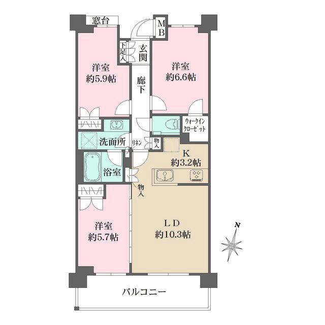 杉並区荻窪のマンションの間取り