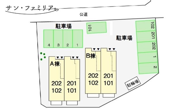 【豊橋市大崎町のアパートの駐車場】