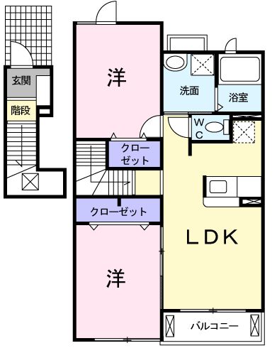 福山市駅家町大字下山守のアパートの間取り