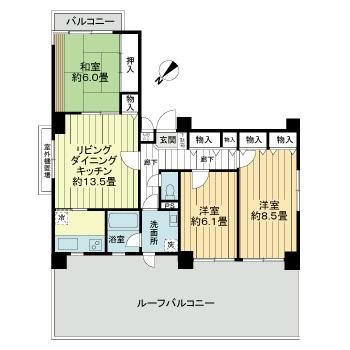 神戸市中央区元町通のマンションの間取り