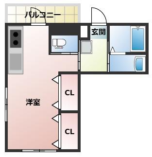 高知市朝倉のマンションの間取り