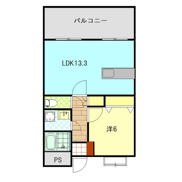 鹿児島市祇園之洲町のマンションの間取り