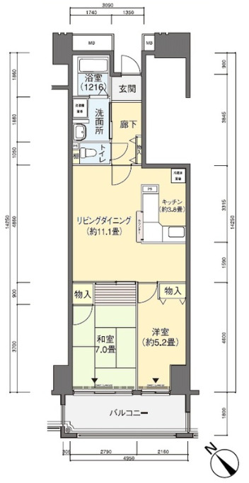 ルリエ横浜長者町の間取り