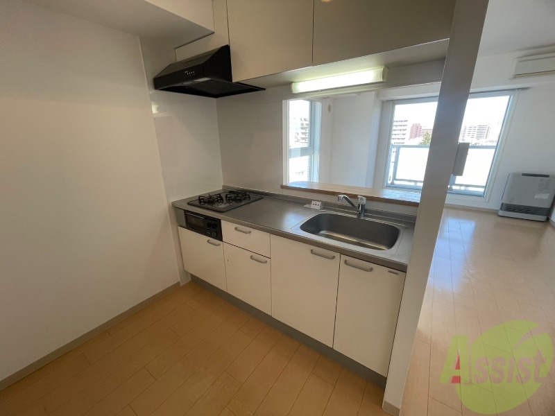 キッチン　キッチンはシックなデザインでした。洗い場も大きい。