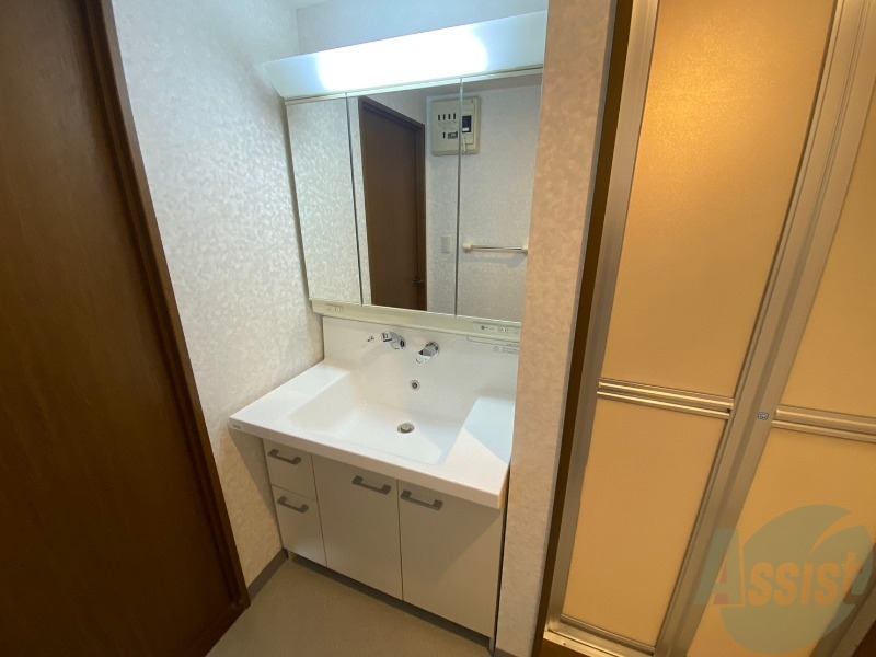 洗面設備　シャンプードレッサー。身支度はここでばっちりですね。