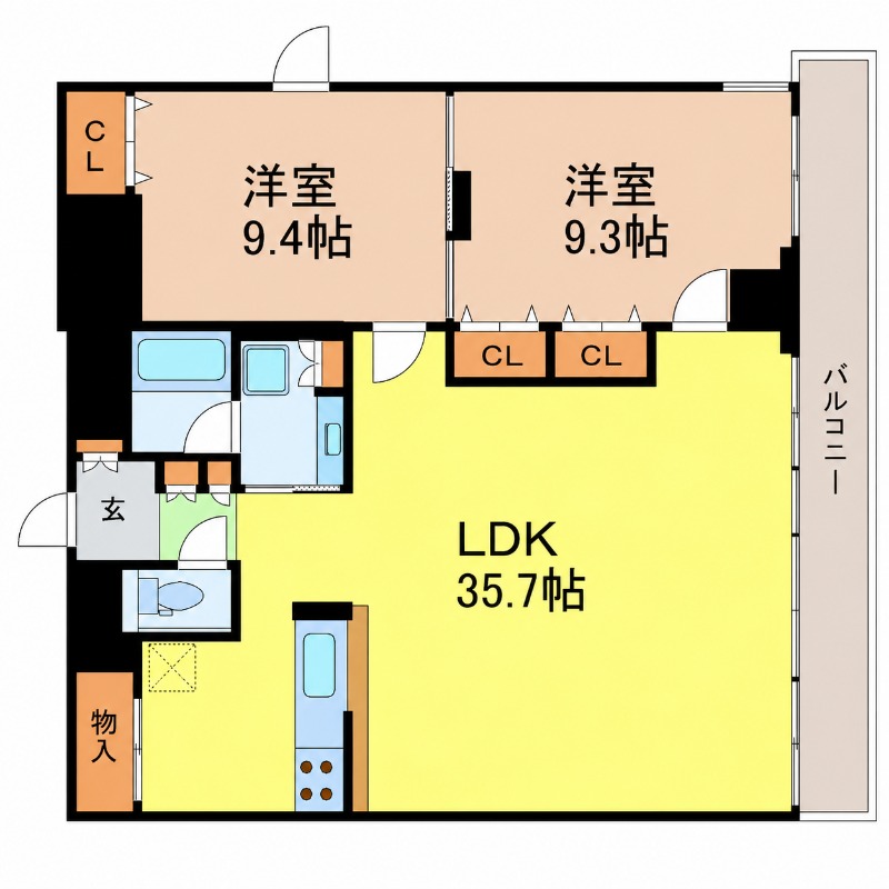 地下鉄東山線 新栄町駅 徒歩2分 15階建 築21年の間取り写真