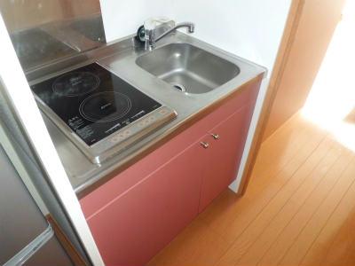 キッチン　２口電気コンロ付ミニキッチン。