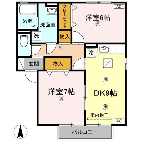 ＪＲ土讃線 金蔵寺駅 徒歩15分 2階建 築27年の間取り写真