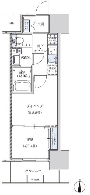 パークアクシス名古屋山王の間取り写真