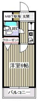 ＪＲ総武線 下総中山駅 徒歩17分 5階建 築32年の間取り写真