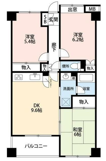 東急田園都市線 宮前平駅 バス乗車時間：10分 最寄りバス停で下車 徒歩1分 4階建 築30年の間取り写真