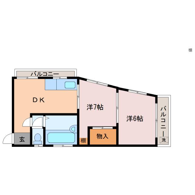 三島市泉町のアパートの間取り